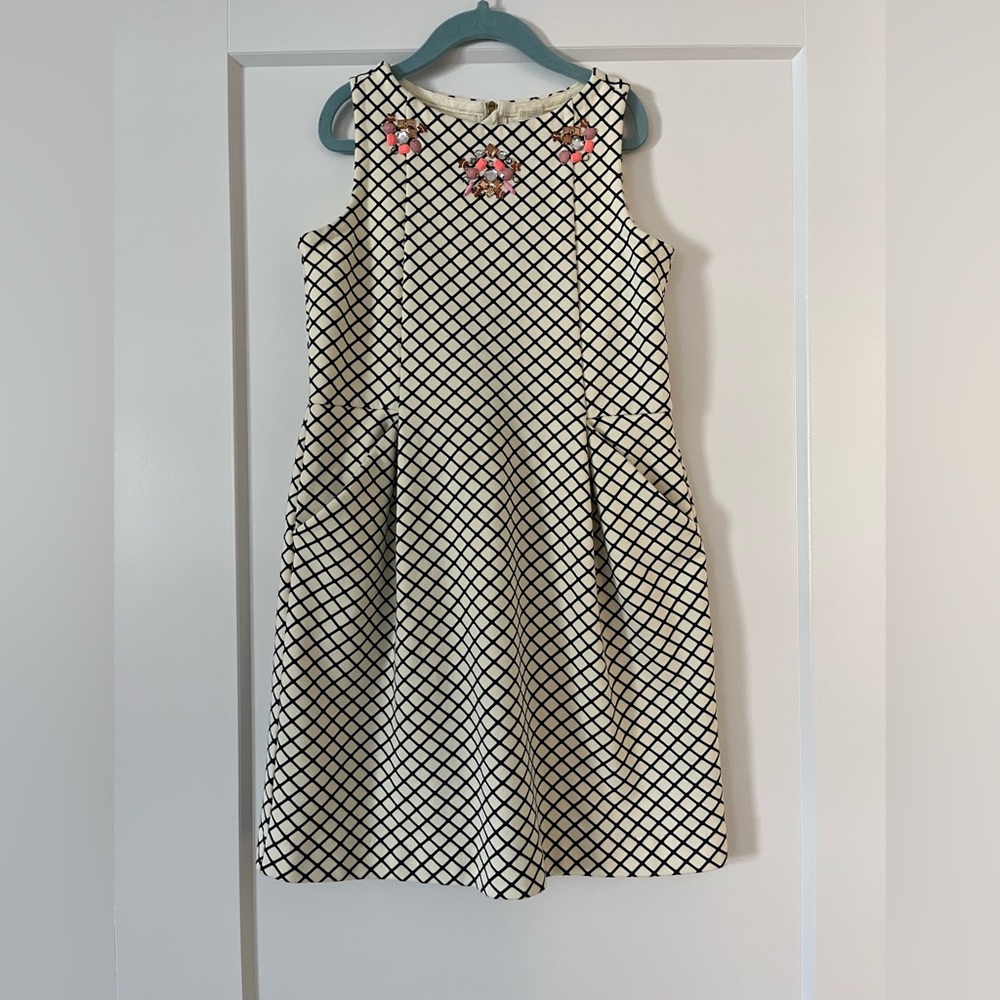 J. Crew Crew Cuts Navy Embellished sleeveless dress with pockets